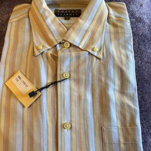 Robert Talbott Men's Long Sleeve Striped Shirt L